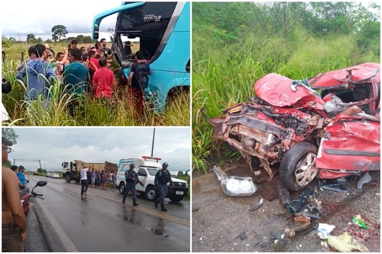 MARANHÃO - Colisão entre carro e ônibus causa uma morte e deixa feridos na BR-316